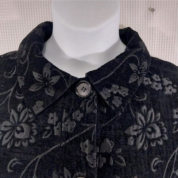 DRESSBARN WOMAN! BLACK ON BLACK TAPESTRY STYLE EMBROIDERED JACKET! SZ 18W - Picture 7 of 13